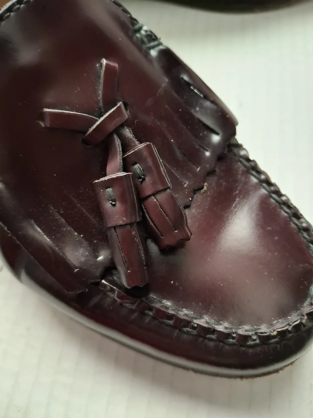 H G Bass Men’s Wine/Burgundy Leather Penny Loafers